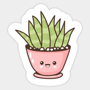 Pink Pot Cute Kawaii Succulent Desert Cactus Sticker
